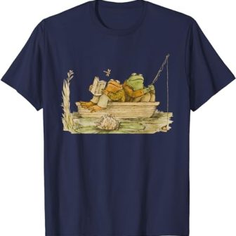 T-shirt-with-vintage-frog-reading-book-design,-ideal-for-book-loving-anglers