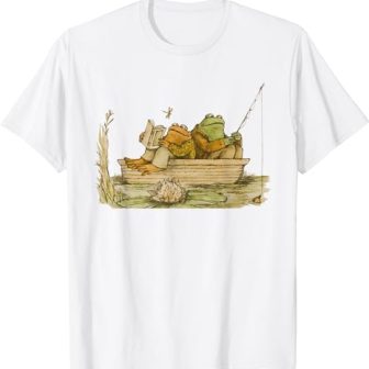 T-shirt-with-vintage-frog-reading-book-design,-ideal-for-book-loving-anglers
